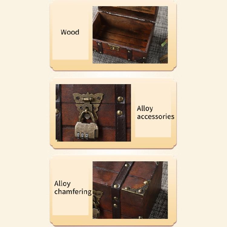 Multipurpose Decorative Jewelry Box With Compartment Dividers Safe Key Lock Wood Storage Cabinet