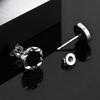 Stylish Geometric Round Stud Earrings for Men Boys, Black Agate Tiger Eye Natural Stone Earrings, Fashion Daily Jewelry Gift