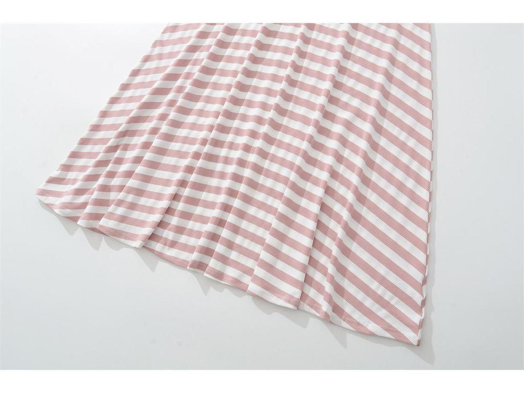 Korean Style Striped Camisole Dress: Elegant, Sleeveless, Off-Shoulder Bodycon Long Skirt