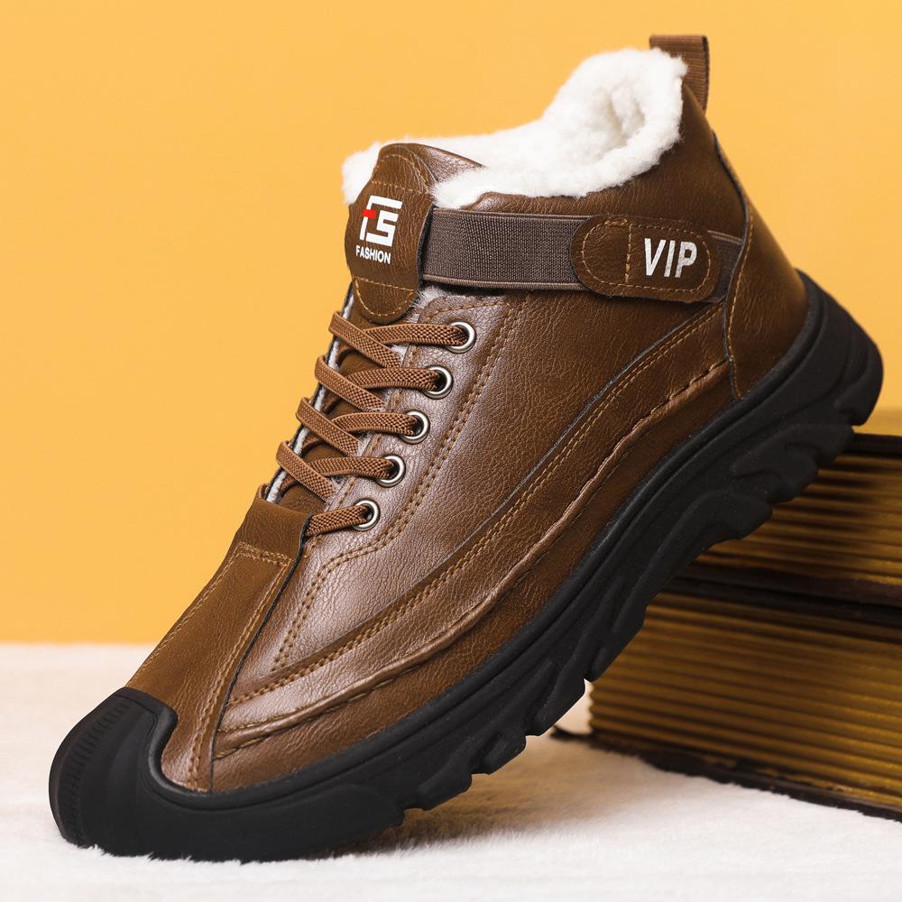 

Men s shoes single cotton optional Martin boots men s velvet thickened snow boots warm high top warm comfortable large cotton shoes 44