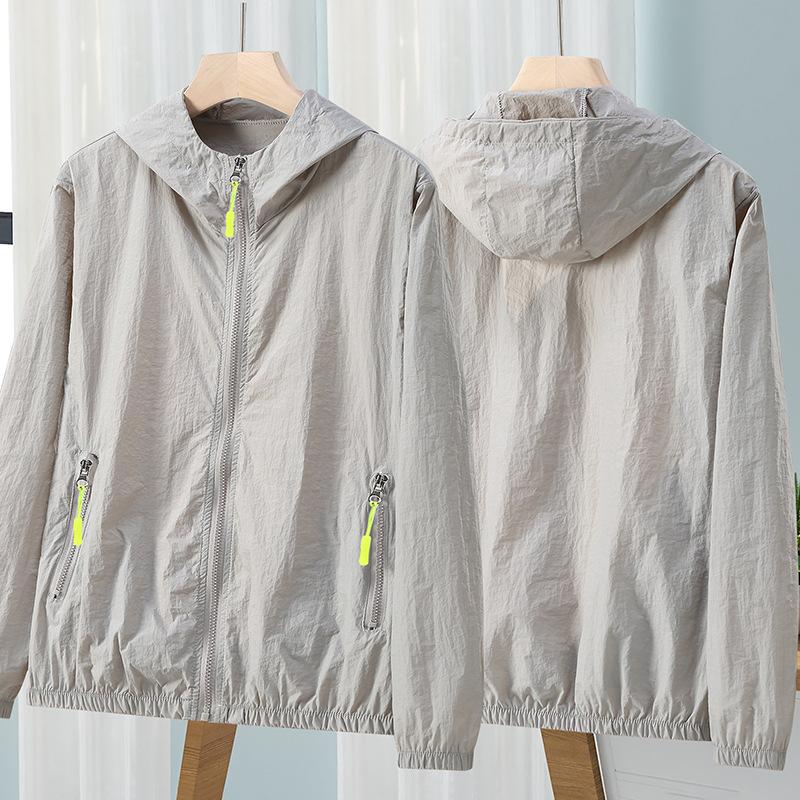 Summer Men Women Sun Jacket Waterproof Quick Dry Windbreaker Hooded Fishing Hunting Clothes Full Zipper Side Pockets Jacket
