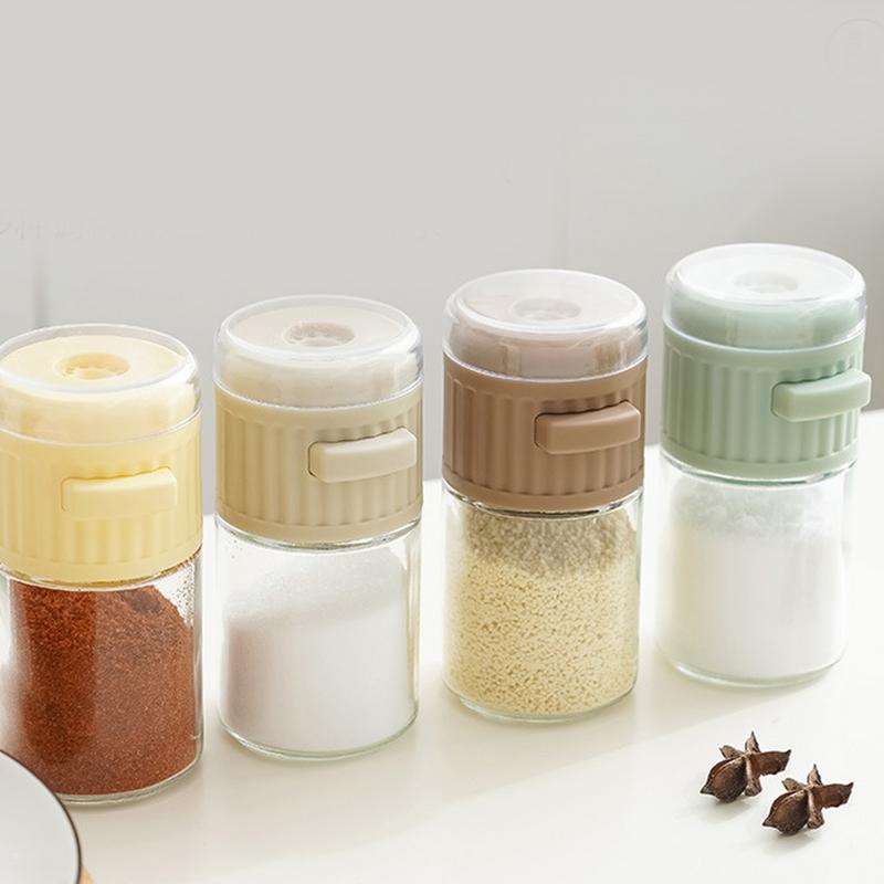 Portable Pepper Shaker Precise Quantitative Seasoning Bottle Powder Sugar Shaker Precise Quantitative Push Type Travel Salt