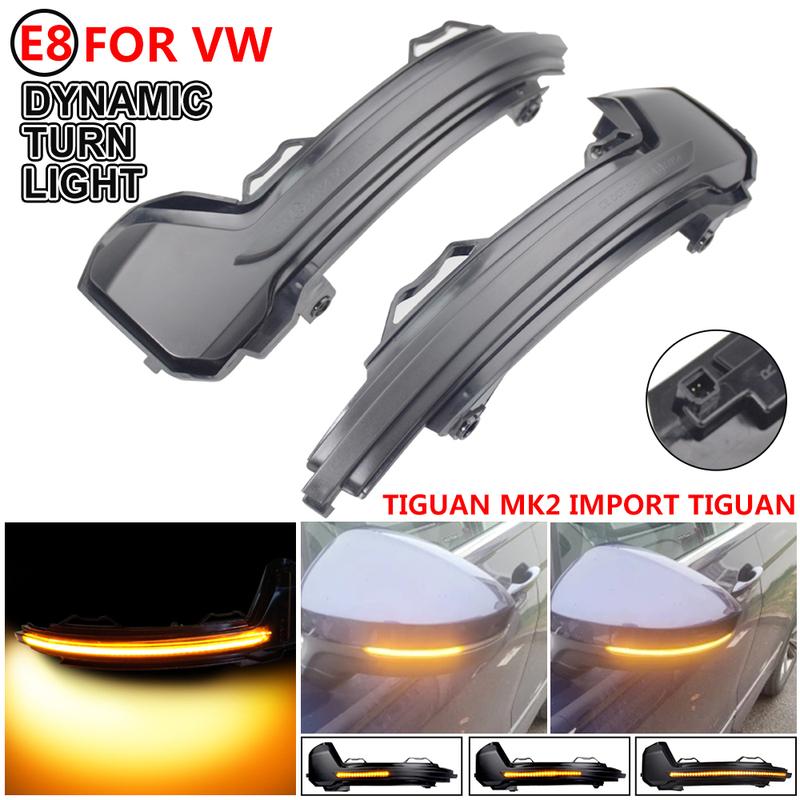 A Pair LED Side Mirror Dynamic Turn Signal Sequential Light For Volkswagen VW Tiguan MK2 Import Tiguan,For Touareg MK3(EU)