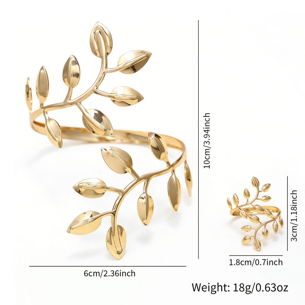 Hot Sale Geometric Hollow Bracelet Jewelry Set Women's Open Ring Jewelry