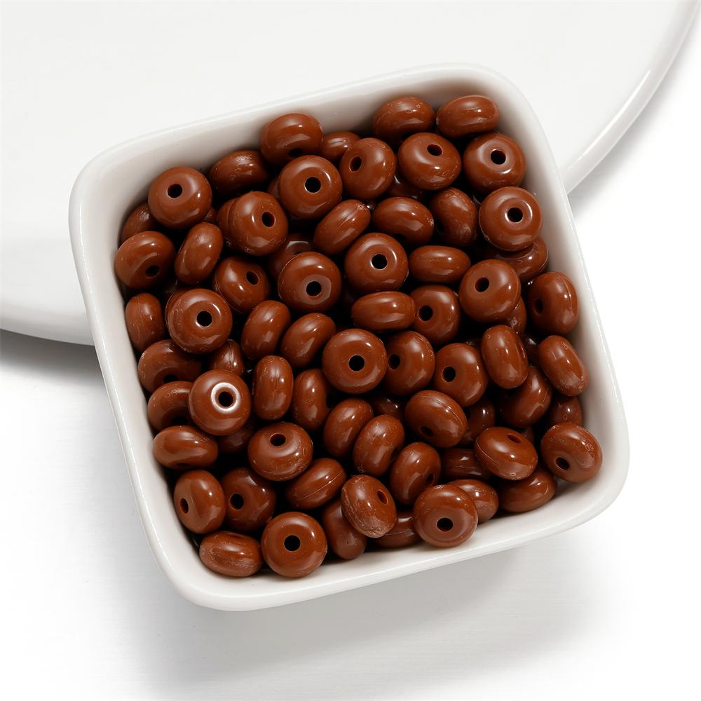 50pcs/Lot Acrylic Oblate Beads 8mm Flat Round Spacer Loose Bead for DIY Necklace Bracelet Jewelry Making Accessories
