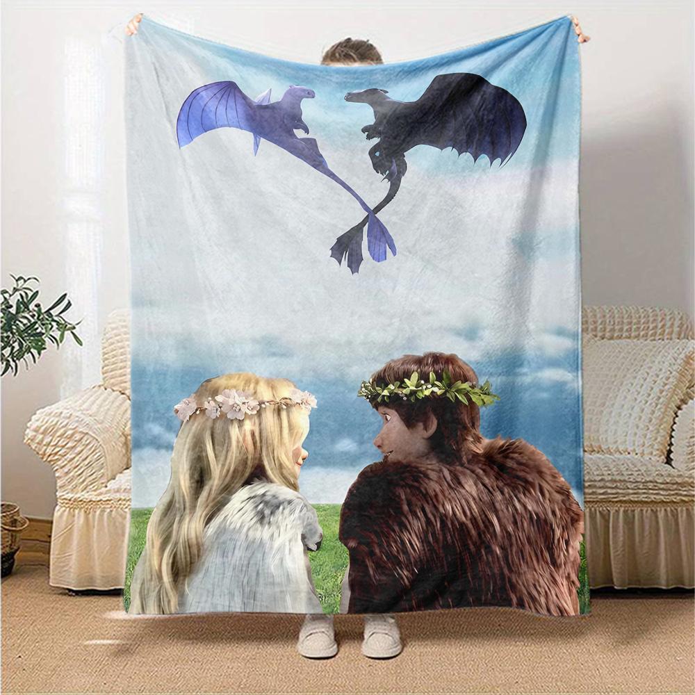 1pc Toothless1 Blanket, Gift, for Men and Women, Soft Blanket, Good for Sofa Bed Couch Travel, Lightweight Flannel Blanket