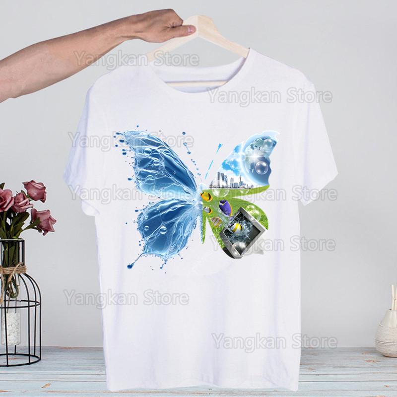 Frutiger Aero Harajuku T-skjorter Sommer Menn/Kvinner Hip Hop Morsom Trykk T-skjorte Streetwear T-skjorte Kortermet Tee Topp