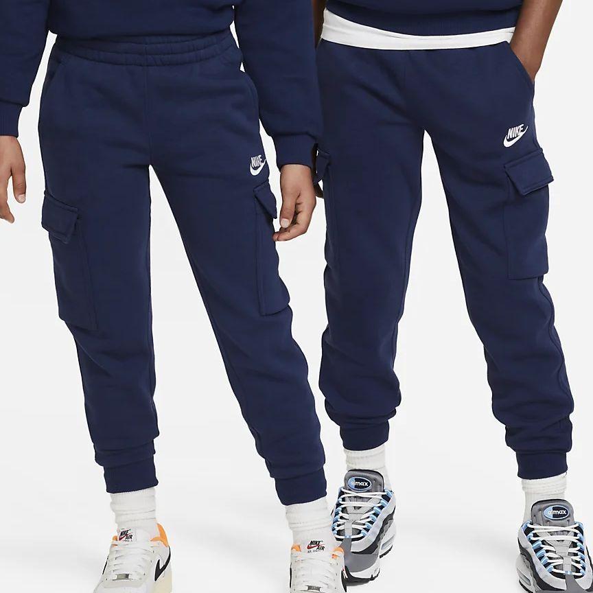 Nike Sportswear Club Fleece Logo Embroidered Jogger Pants Kids Bottoms Blue FD3012-410