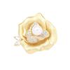 Elegant light luxury high sense gold brushed rose brooch temperament freshwater pearl peony pin brooch female