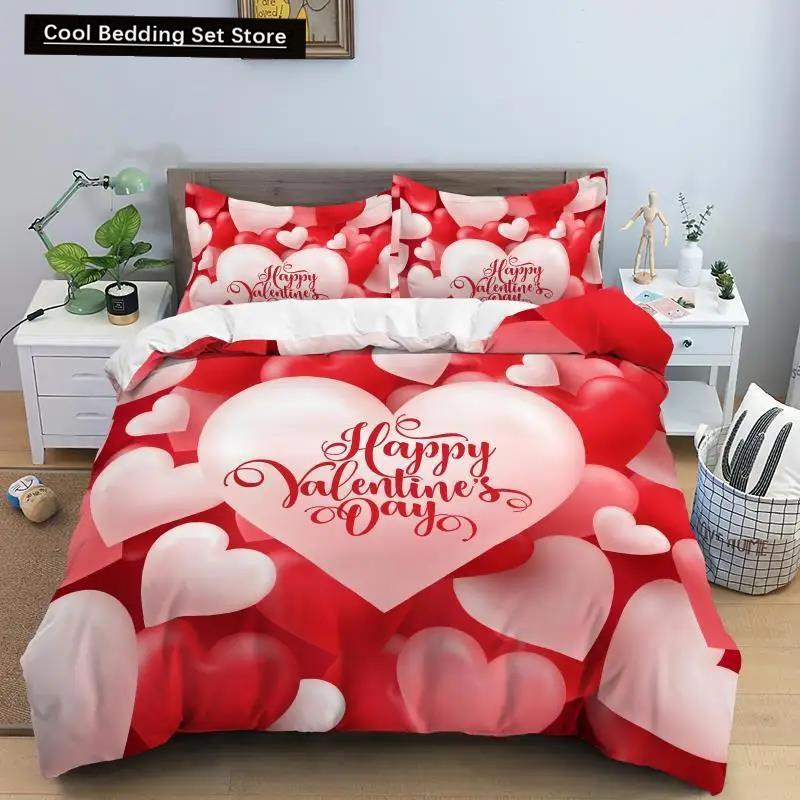 Kjærlighetshjerte Sengetøysett Enkelt Rutete Dynetrekk 200x200 Putetrekk Enkelt Dobbel Queen King Nordisk Par Sengedekke Sengetøy