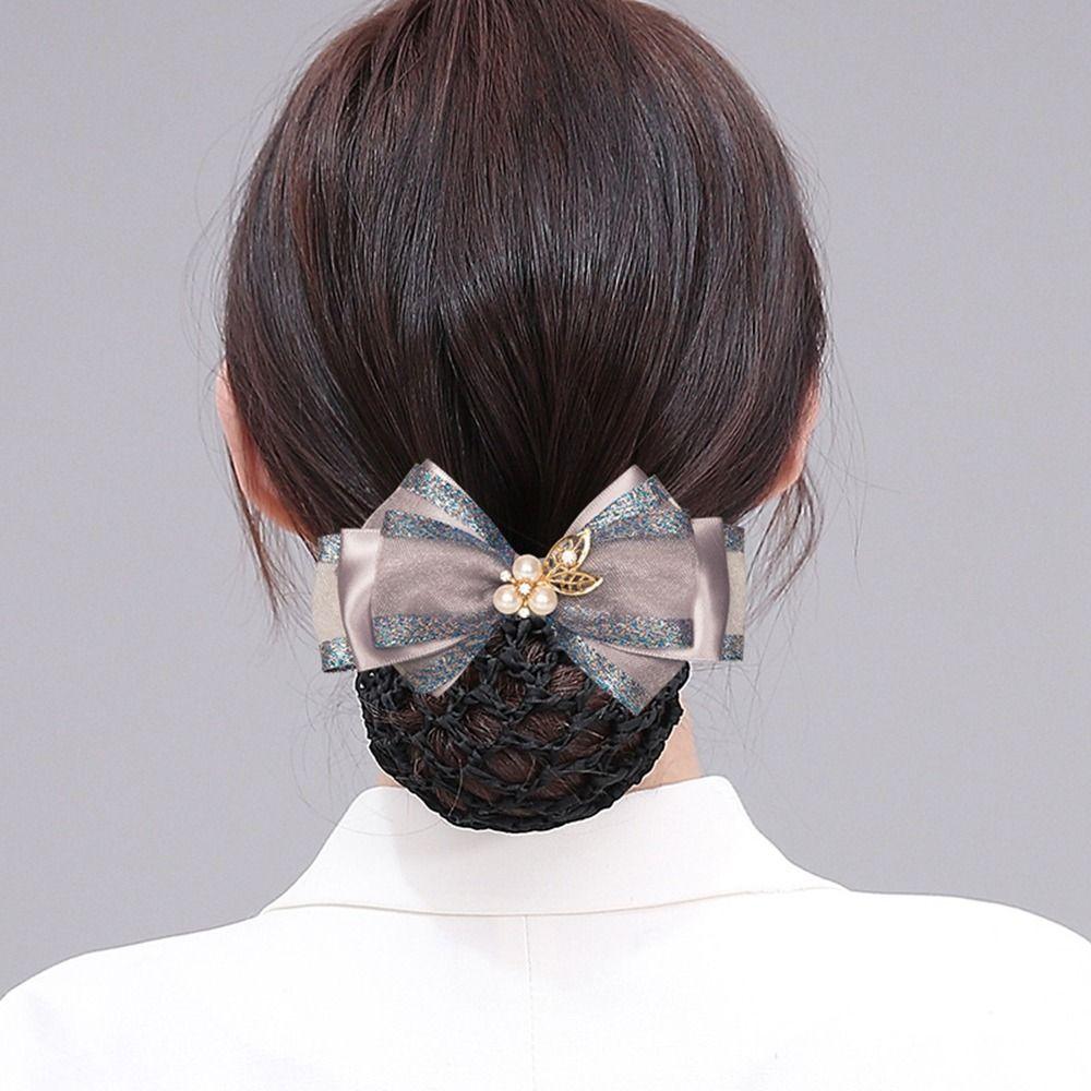 

Ponytail Clip Hotel Women Spring Clips Korean Bun Snood Professional Headdress Hairgrips Cover Net