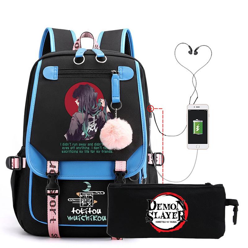 Ghost extermination surrounding animation schoolbag cross-border Korean version junior high school high school student large capacity with USB leisure