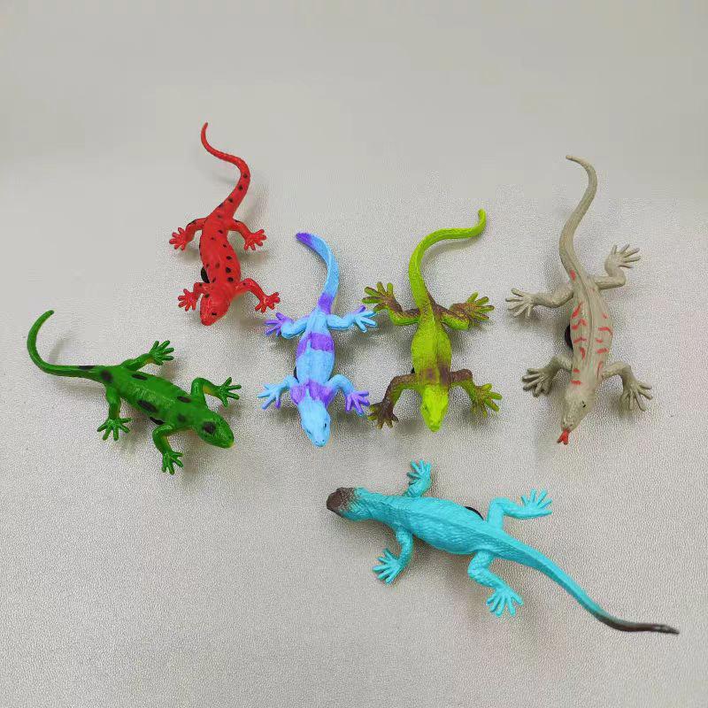 6Pcs Small Plastic Lizard Toys Simulation Reptile Animals Figures Early Educational Kids Classroom Rewards Prizes Party Supplies