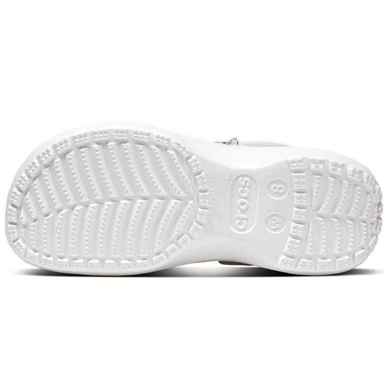 Crocs Classic Platform Clog Starburst EVA for Love Full of Love Fresh Simple and Versatile Pedal Hole Shoes Unisex White