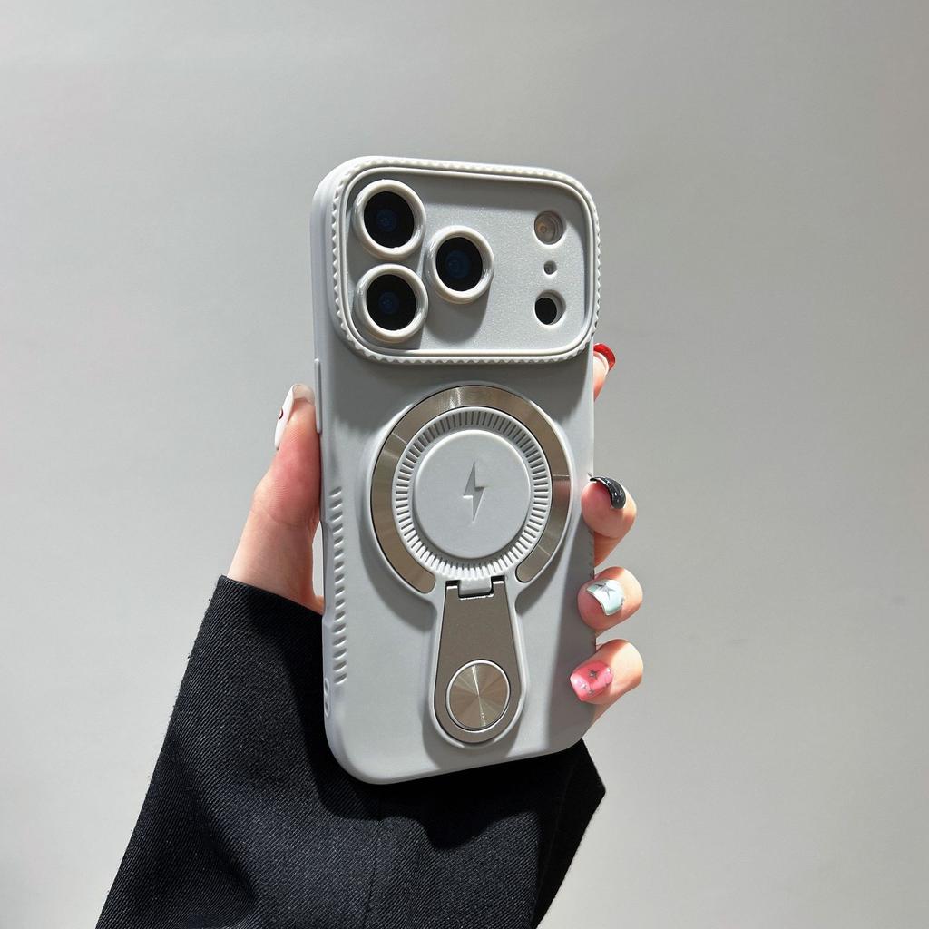 Applicable to iPhone17Pro mobile phone case magnetic suction bracket Apple 16Pro soft case 15 all-inclusive anti-drop 14 protective case