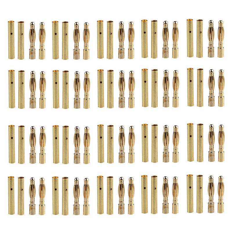 10pair/lot 2.0mm 3.0mm 3.5mm 4.0mm 5.0mm 5.5mm 6.0mm 6.5mm 8.0MM Gold Bullet Banana Connector Plug for ESC Lipo RC Battery Motor
