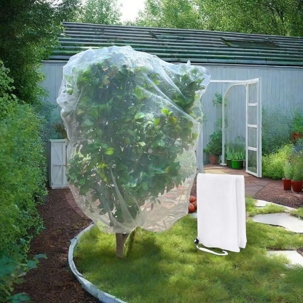 Sacchi di copertura per piante con coulisse, reti da giardino in rete, reti riutilizzabili per insetti e frutta, attrezzi da giardino