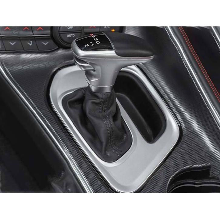 For Dodge Challenger 2015-23 Matte Silver Central Console Gear Shift Frame Trim
