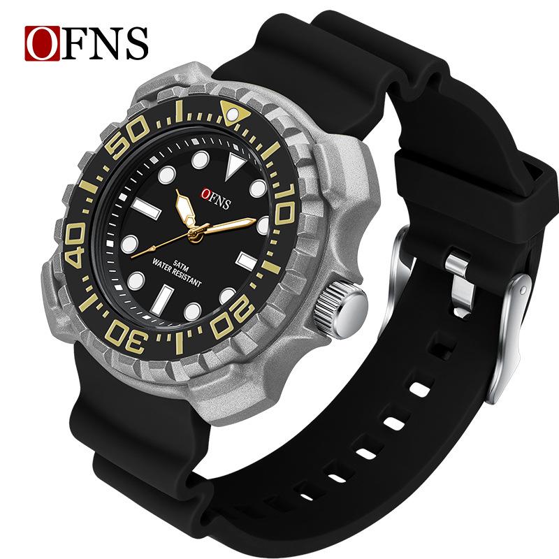 OFNS Quartz Luminous Silicone Strap Waterproof Sports Watch - Unisex Trendy  Simple Design