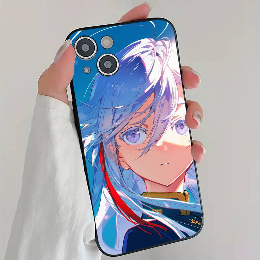 Pretty V-Vladilena Milize Anime 86 Eighty Six Phone Case Cool Black Silicone Soft For IPhone 16 15 14 13 12 11 X XR Plus Pro Max