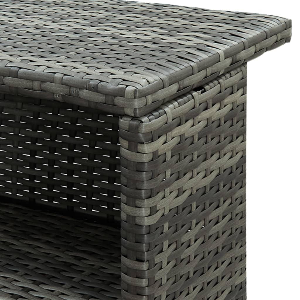 Garden Bar Table Gray 120 X 55 X 110 Cm Poly Rattan