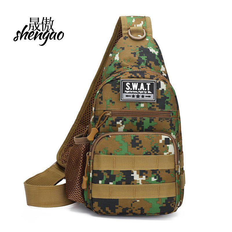 Neue Herren Camouflage Brusttasche Sport Bergsteigertasche Umhängetasche Multifunktionale Schultertasche Große Kapazität Trendtasche Herren