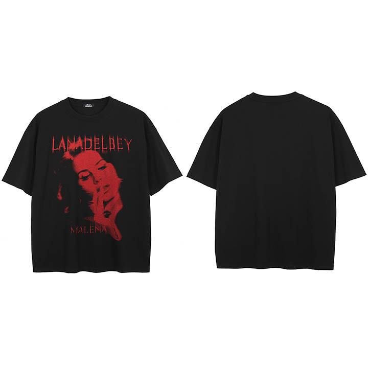 

Hip Hop Faded Black TShirt Streetwear Vintage Graphic T Shirt Retro Red Face Printed Men Tshirt Cotton Tops Tees S