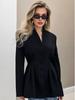 2025 Осінньо-зимовий піджак-костюм з V-подібним вирізом, довгими рукавами, на ґудзиках, з акцентом на талії