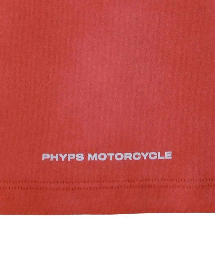 PHYPS MOTORCYCLE Womens Damage Washed Wing Logo Crop Tee Red