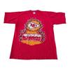 Vintage 1990s Kansas City Chiefs Graffiti Logo Starter T-shirt.