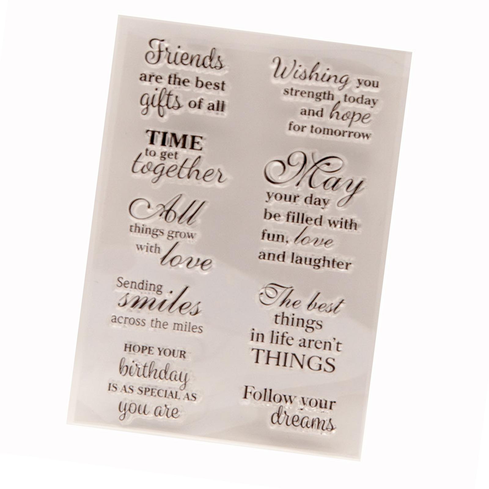 

Благословенные слова Прозрачный штамп Фон Силиконовый штамп для создания поздравительных открыток Скрапбукинг Фотоальбом Журнал Планировщик