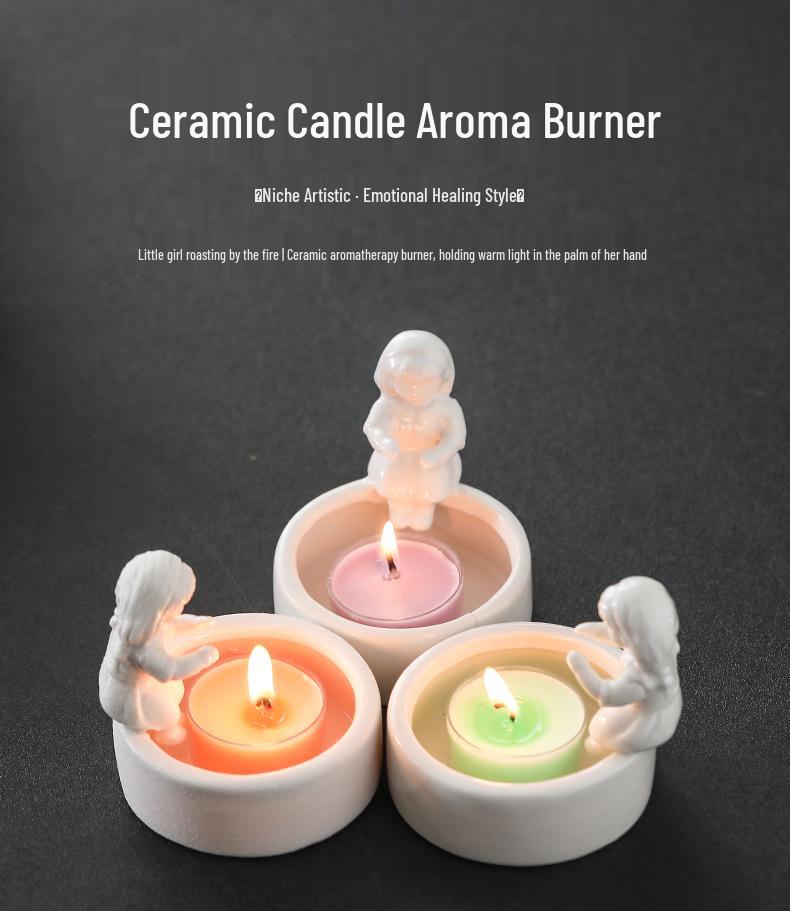 Nordic Ceramic Match Girl Candle Holder - Easter Home Decor Aroma Ornament