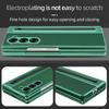 Electroplated Hinge Phone Case For Samsung Galaxy Z Fold 6 5 4 5G Fold6 Screen Glass Stylus All Inclusive Pen Slot Holder Cover