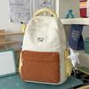 School bag: soft solid color, soft and glutinous for middle school students, women's Instagram, niche versatile simple backpack