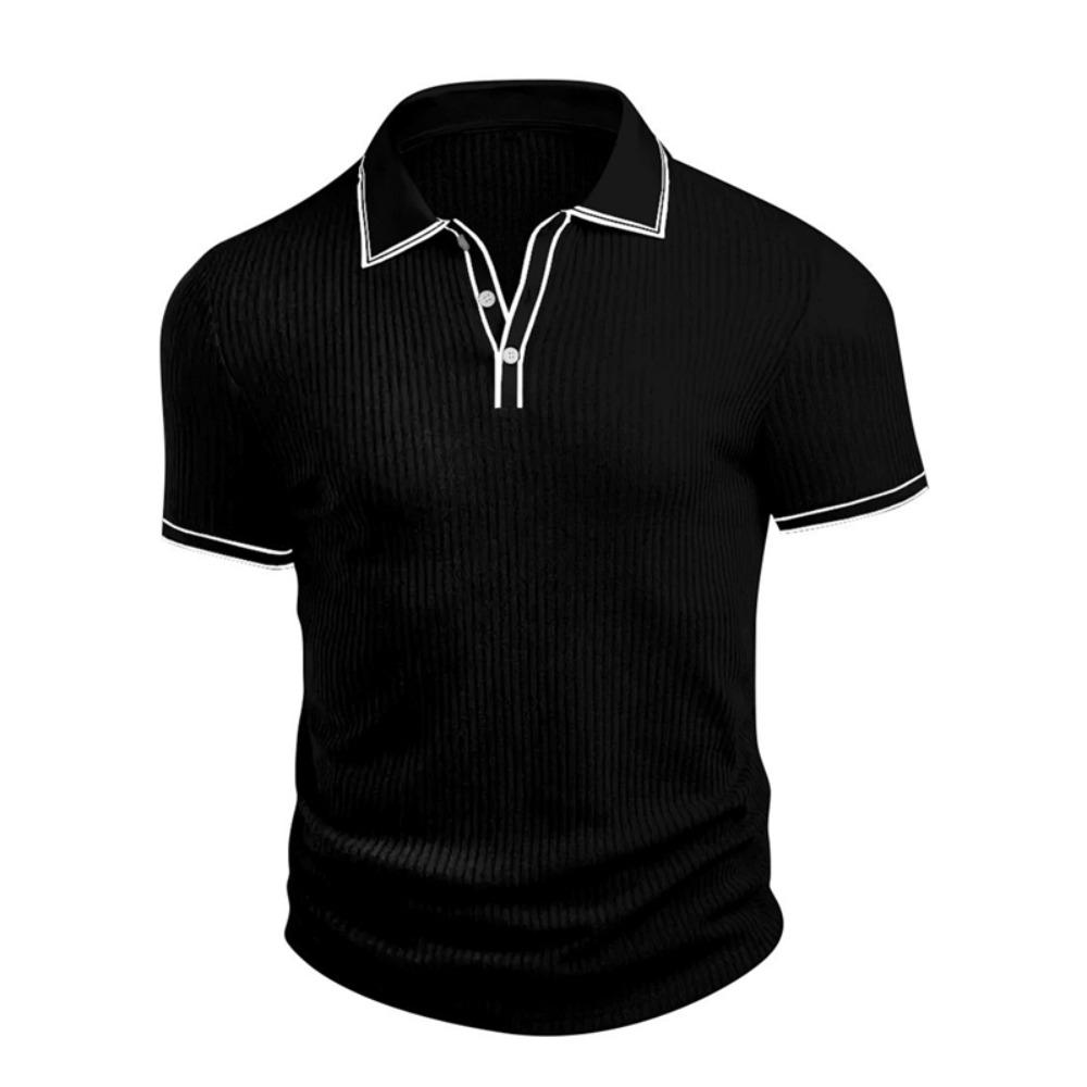 New Men's Polo Short-sleeved Shirt Solid Color for Men Business Casual and Trendy Summer New Men's Short-sleeved Polo Shirt