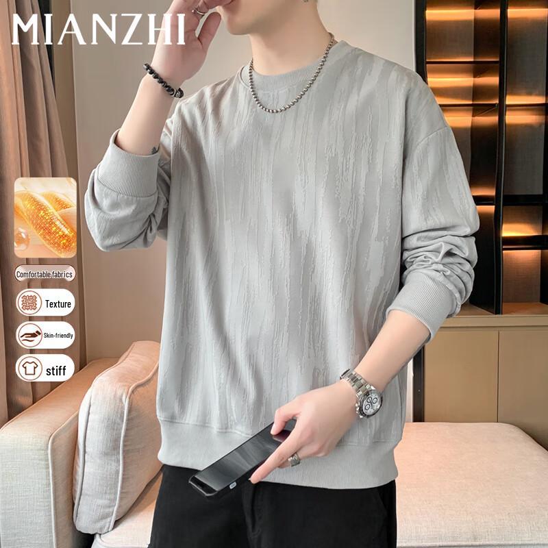 

Men s Trendy Textured Crewneck Long-Sleeve T-Shirt 3XL