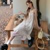 Sweet Retro Floral Lace Tassel Slip Dress for Beach Vacation