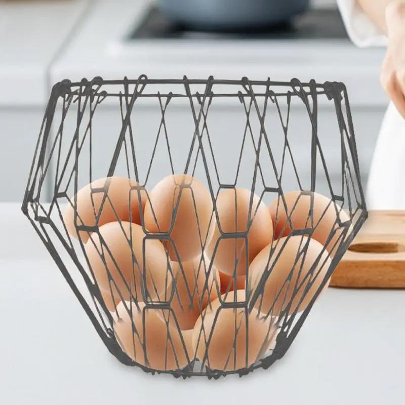 Fruit Basket Transformable Foldable Metal Veggie Basket Multi-functional Large Capacity Creative Fruit Basket for Interior