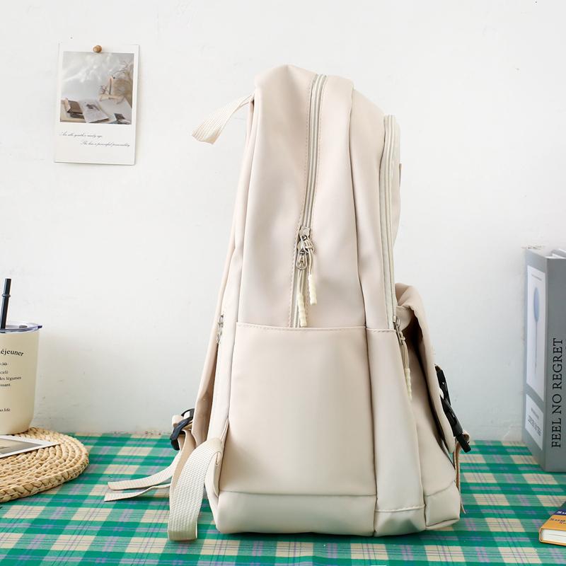 Four-Piece Backpack Set Letter Backpack Senior High School Student Schoolbag Unisex Large Capacity Lightweight Backpack