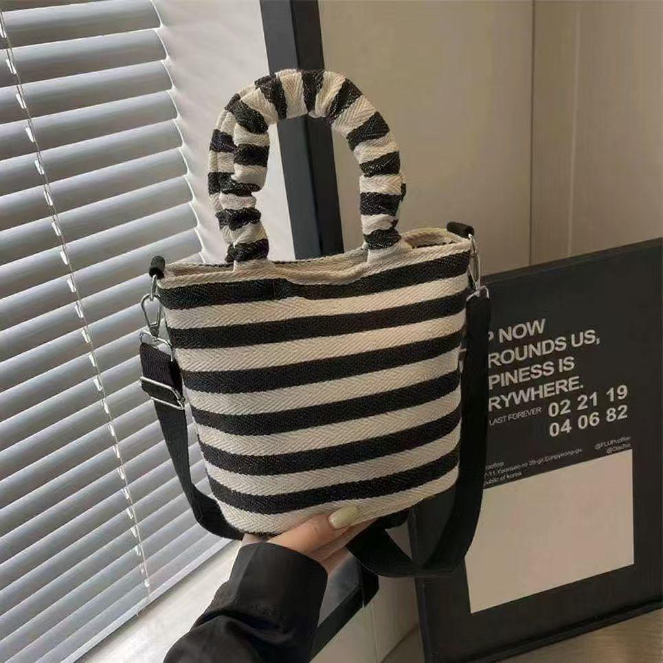 Mickey Mouse Striped Fashion Crossbody Bag - Versatile Single Shoulder Handbag for Girls