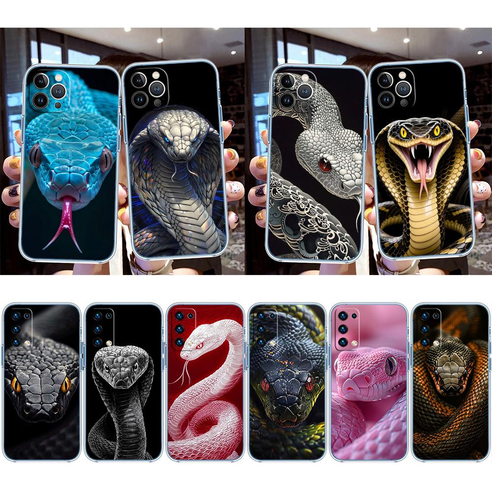 BH15 Cobra Snake Transparent Phone Case for Motorola Moto G40 G04 G05 One Ace Action Fusion + Plus Hyper Macro Vision Zoom
