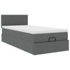 Vidaxl Struttura Letto Ottoman con Materasso, Grigia, 100x200 cm, Tessuto