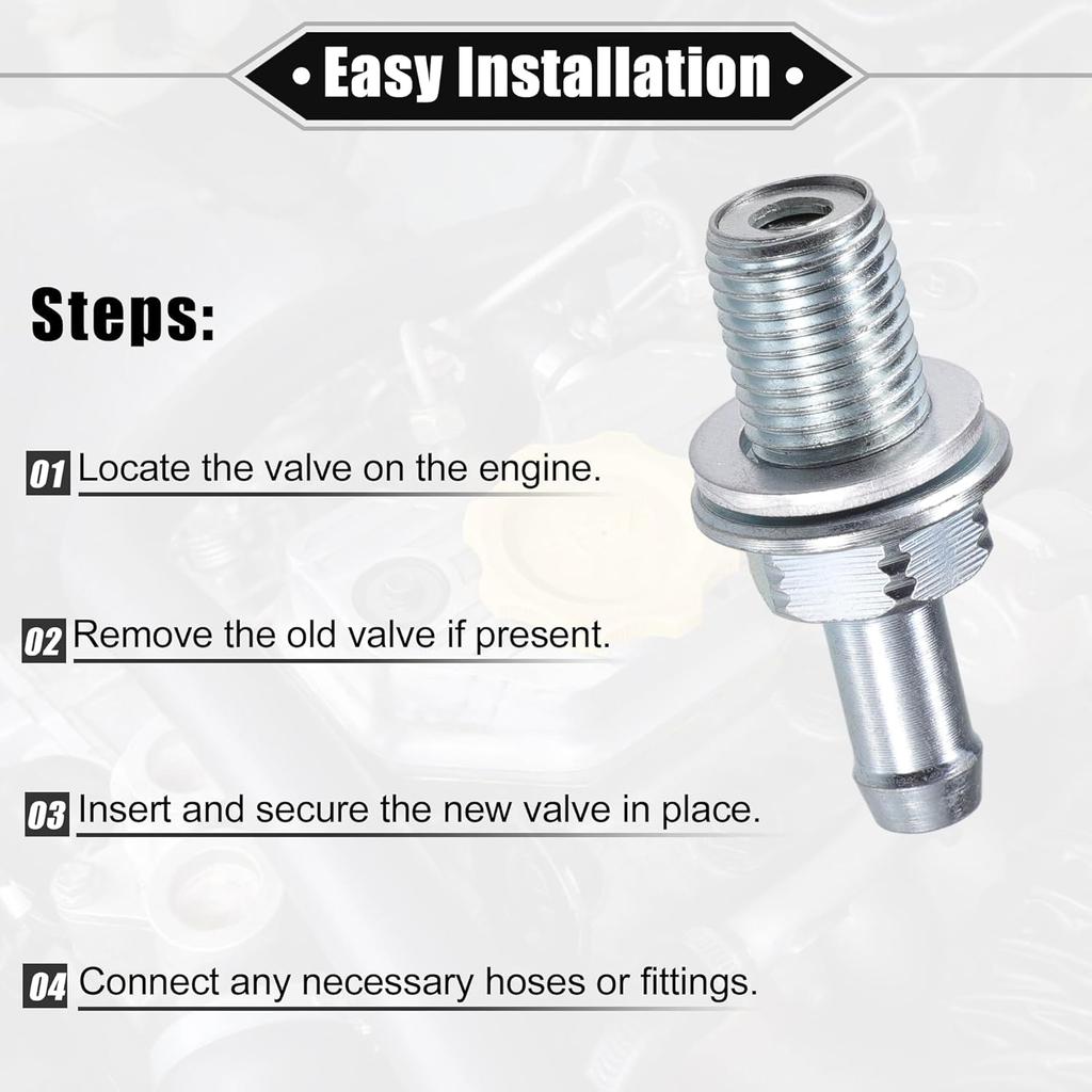 PCV Valve Compatible for Honda CR-V 2002-2009 for Honda Accord 2003-2007, Durable Metal Silver Tone Exhaust Positive Crankcase Ventilation Valve