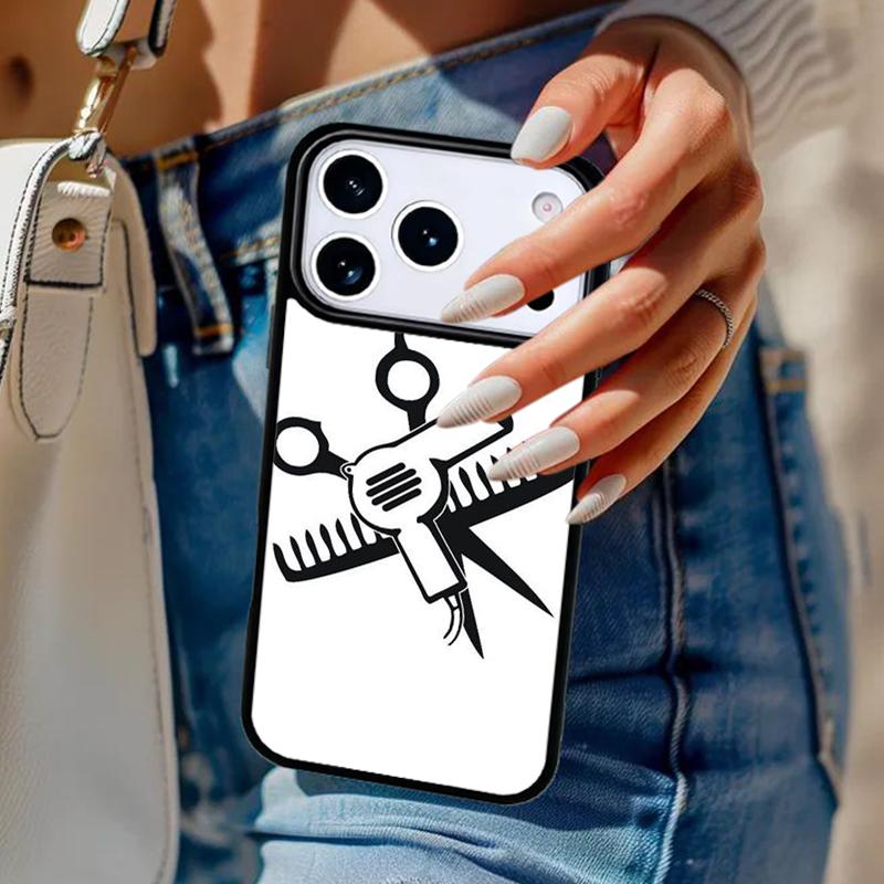Hair Stylist Scissors Brush switch Novelty Fundas Phone Case For iPhone 17 Air 14 15 13 12 Max Cover For Apple 16 16e 11 Pro Max