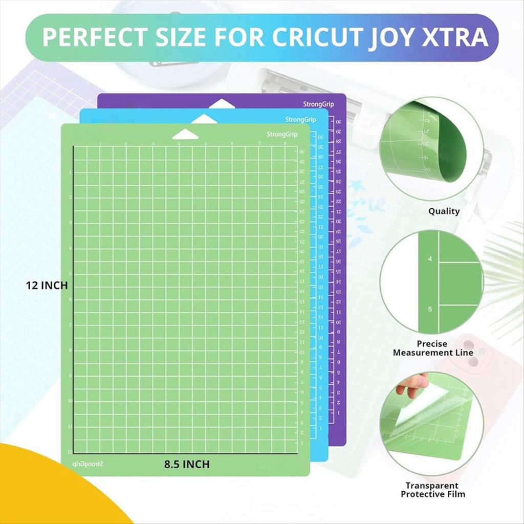 BHBL Cutting Mats for Joy Xtra, 3 Pack Cutting Mats 8.5x12inch Adhesive Reusable Cutting Mats Plotter Pad