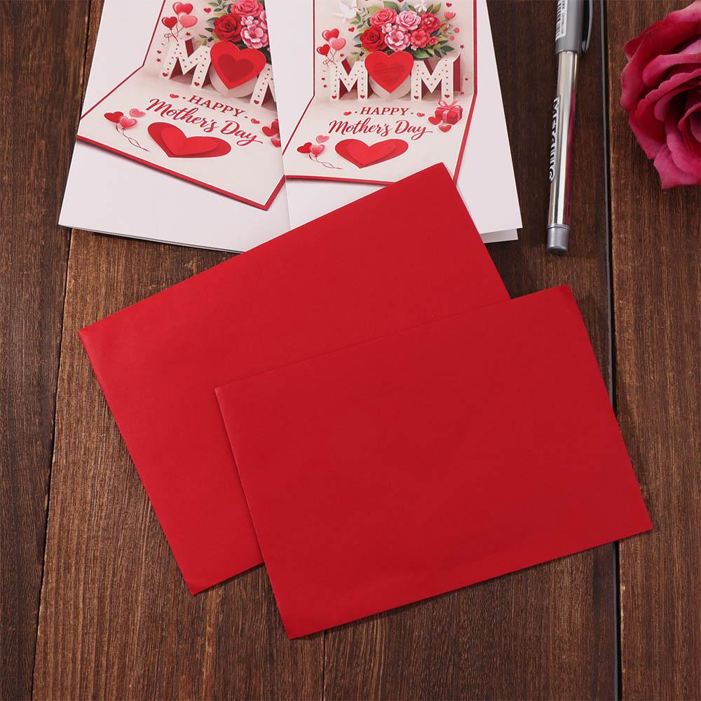 Rose Heart Patterns Happy Birthday Card Imitation 3D Invitation Card Whimsical Card Office Home