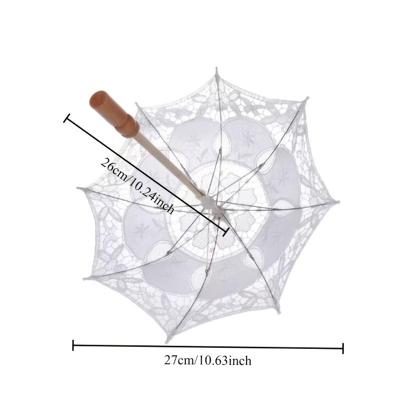 Braut-Hochzeits Sonnenschirm - Viktorianischer Vintage-Spitzen-Schirm, Entworfen für Frauen, Manuelles Öffnen und Schließen, Stabiler 8-Speichen-Rahmen, Lichtbeständiges Schirmtuch
