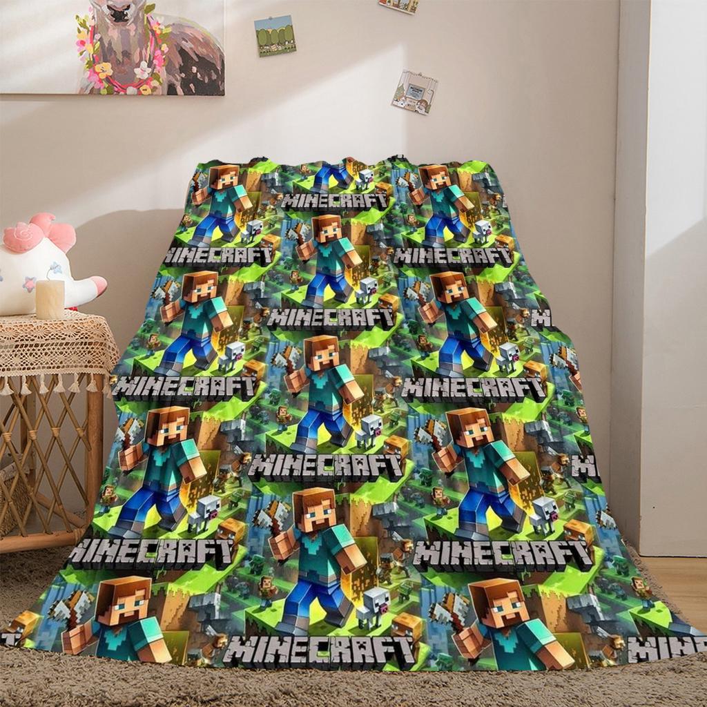 Classic Entertainment Sandbox Xbox Games Minecraft  Blanket, Home Warming, Four Season Bed Decoration, Sofa Cover, Flannel Throwing Blanket K4