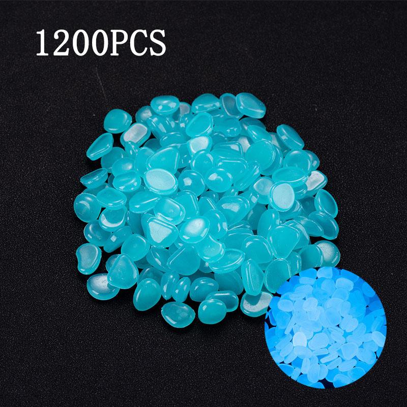 1200PCS Luminous Garden Pebbles Rocks are suitable for courtyard and walkway decoration, DIY Blue Decorative Glowing Stones