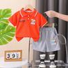 Polo per Bambini con Fantasia a Lettere Outfit Sportivo - Set Casual Estivo a 2 Pezzi per Ragazzi